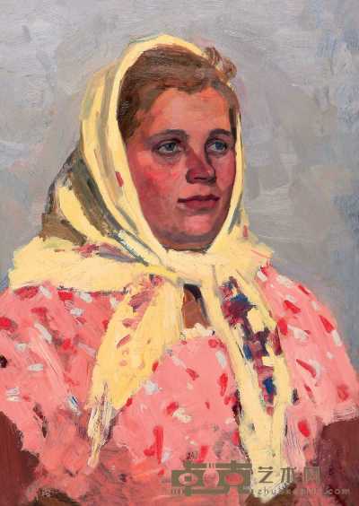 卡兹诺夫 1960年作 乡村妇女 70×50cm
